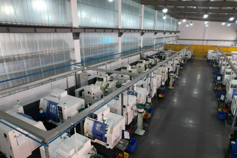 High-tech CNC machining line at Deli-Newdexin’s manufacturing facility for precision production