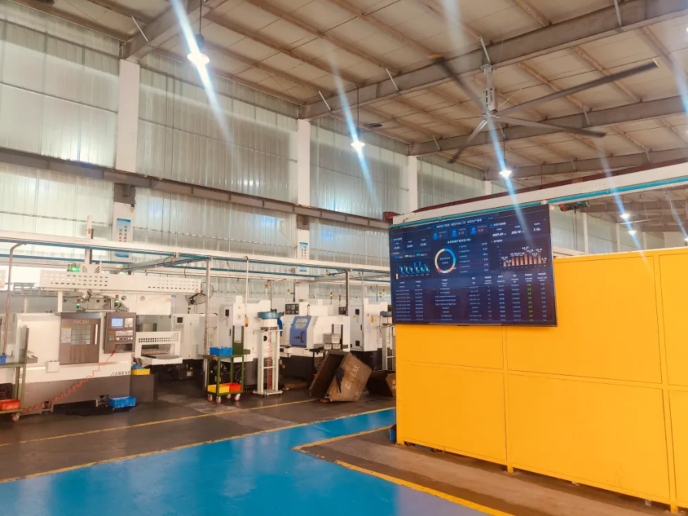 Live dashboard in the manufacturing facility for continuous quality and production tracking.