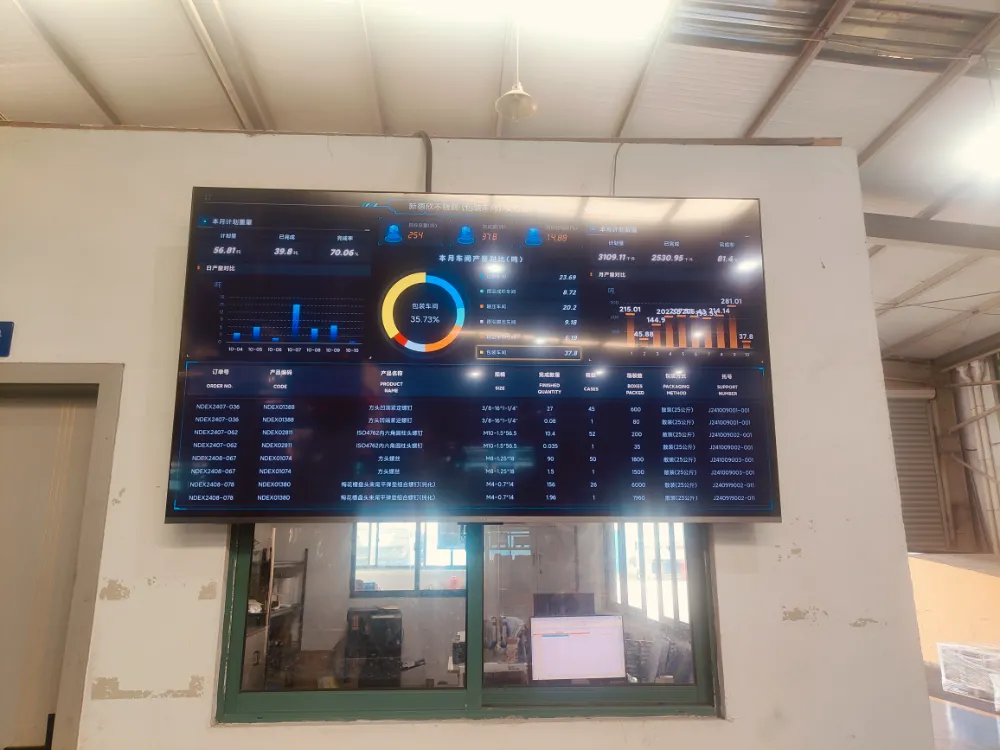 Digital quality dashboard displaying live production data for quality control.