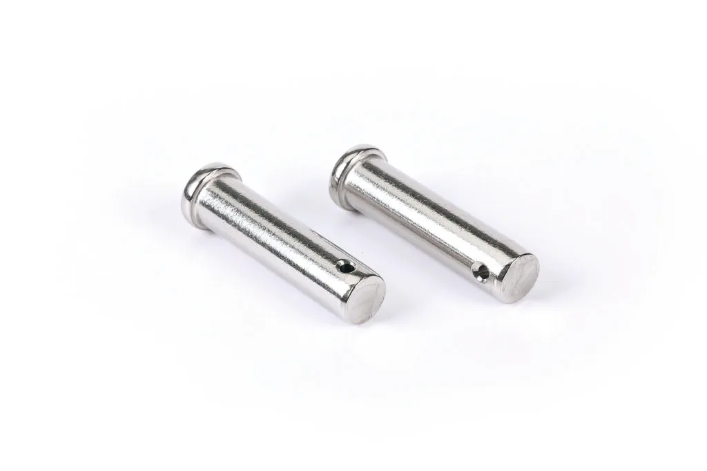 Stainless steel round head positioning pin with a hole for precise alignment and secure fastening
