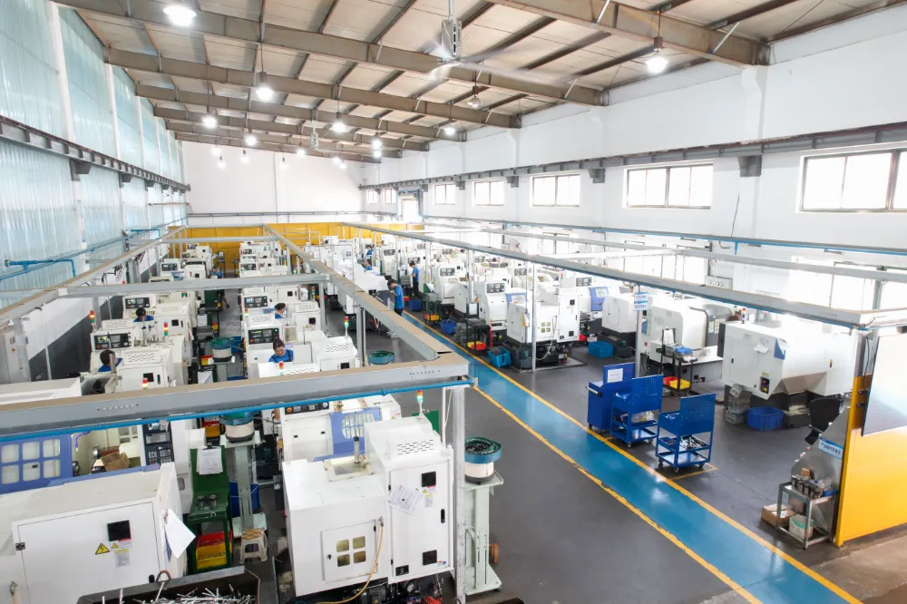Automated CNC machining in Deli-Newdexin’s factory for high-quality stainless steel fasteners.
