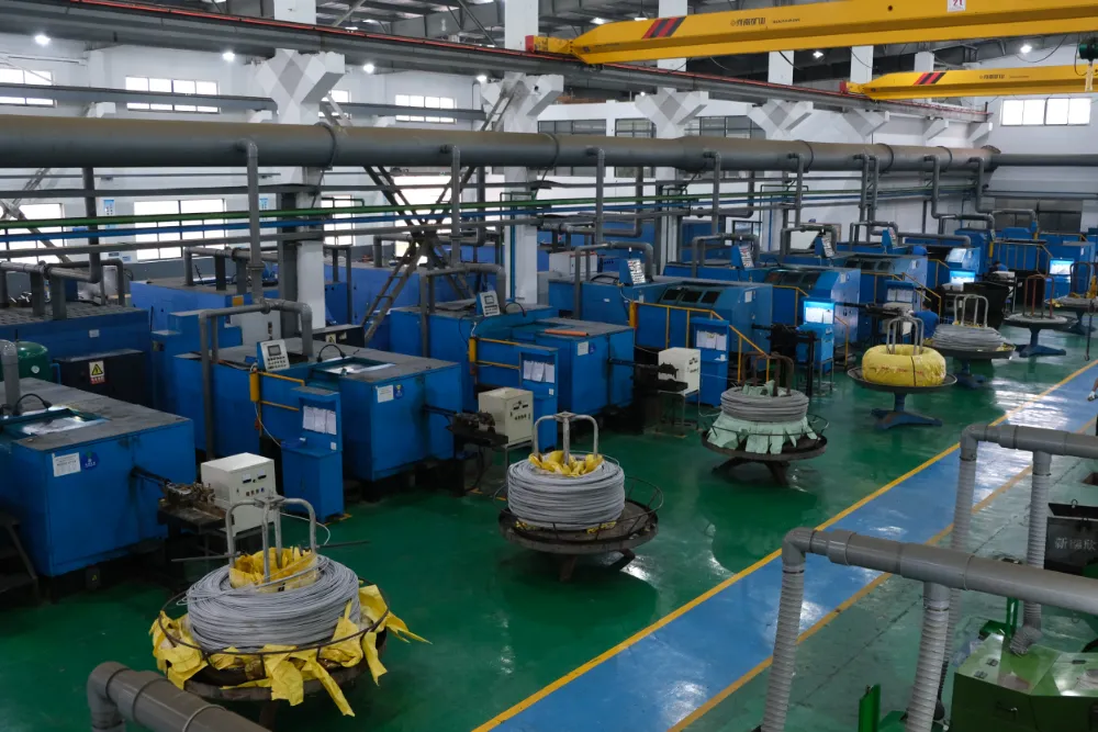 Forming process for large stainless steel fasteners at Deli-Newdexin's manufacturing facility.