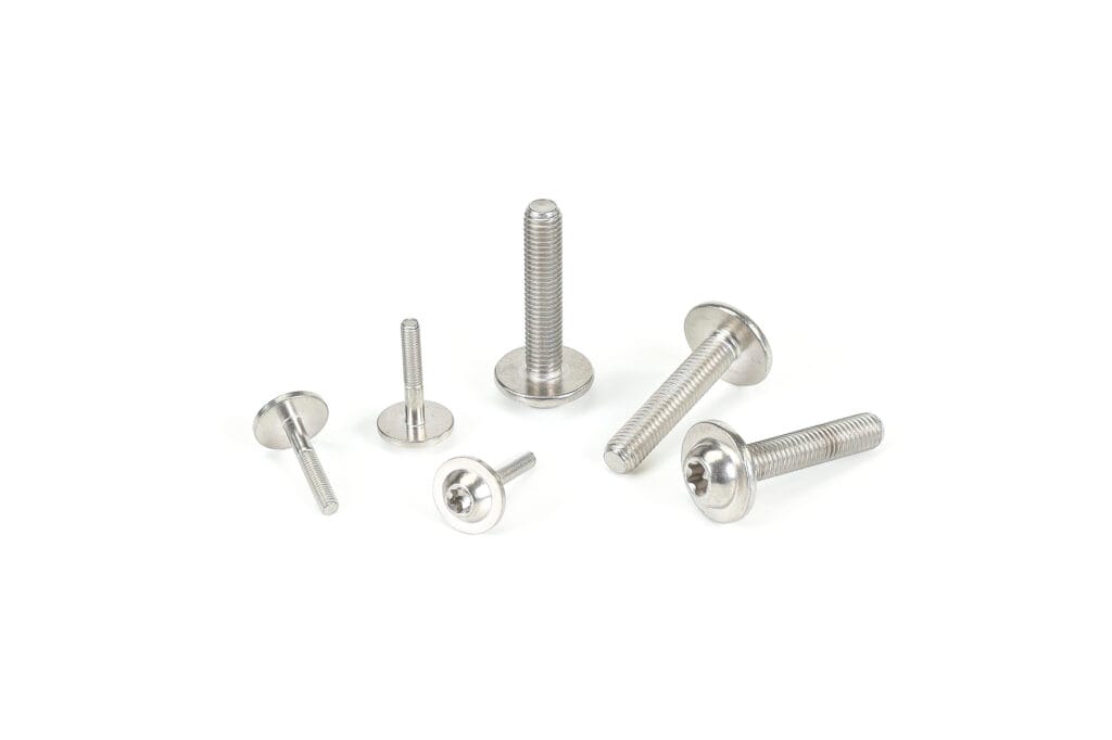 Large stainless steel pan and button head screws for heavy-duty fastening