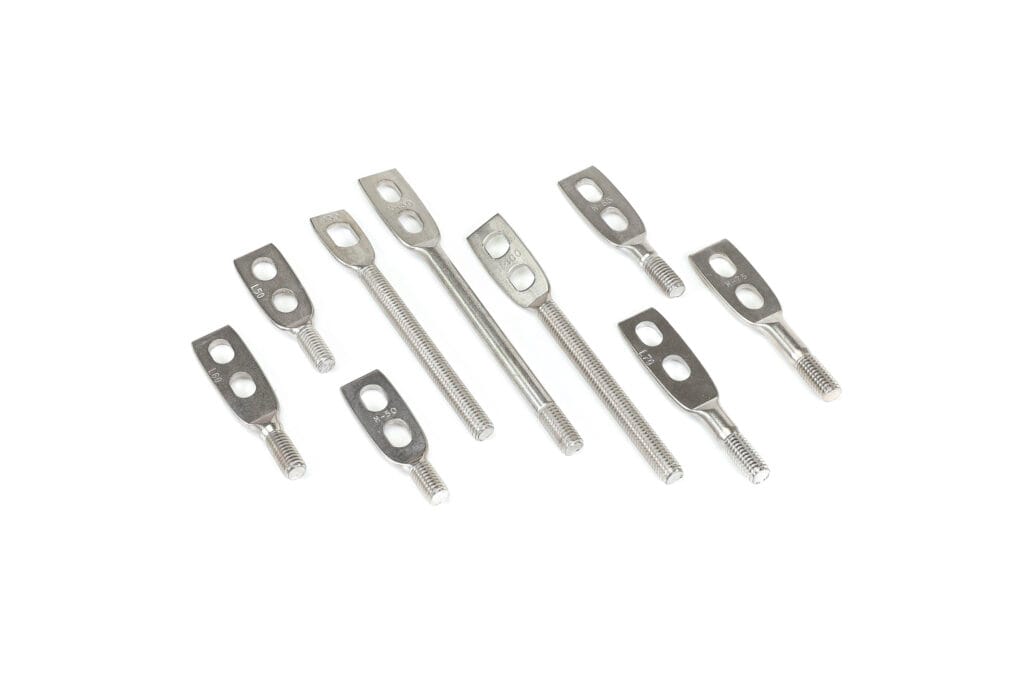 Stainless steel metal turnbuckles with threaded rods for tension adjustment