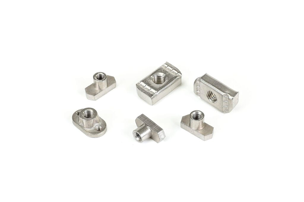 Assorted stainless steel T-nuts for sturdy threaded connections